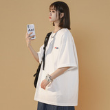 夏季新款短袖t恤女潮流印花宽松半袖体恤衫美式小众上衣DX28P25，商品下架区，电商B203