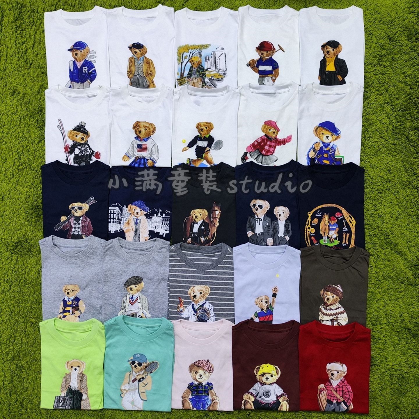 89元3件2026新款出口小熊儿童宝宝纯棉短袖T恤男女小中大童装春夏
