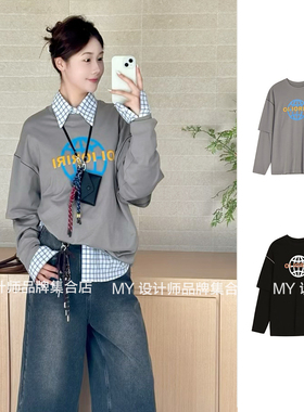 OIIORIRI 地球卡通假两件T恤25年秋冬25AWTE084——1680