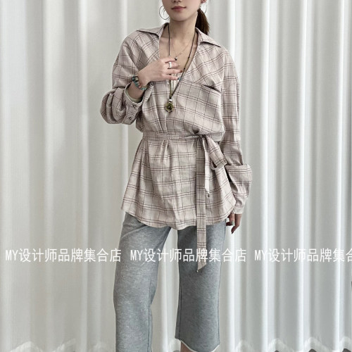 GRAMA GRASS 花朵格子亚麻衬衫26年春夏 YC62CSH102——1680