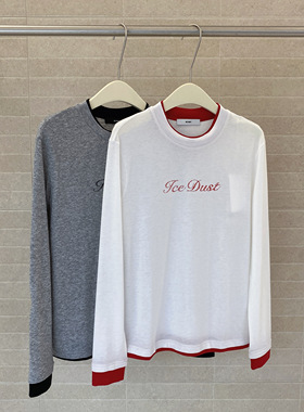 ICE DUST 撞色女简约长袖T恤26年春夏 26SSTS31——980