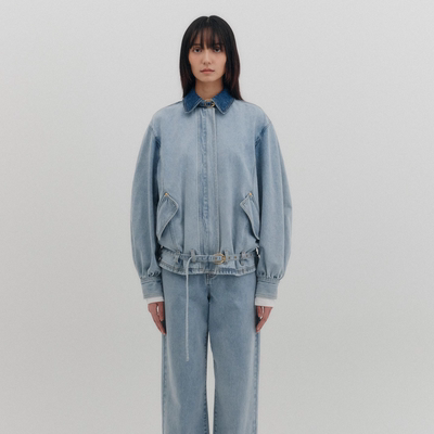 EENK 丹宁简约牛仔外套夹克25年秋款ELD-1P353-DJ02-LB——4290