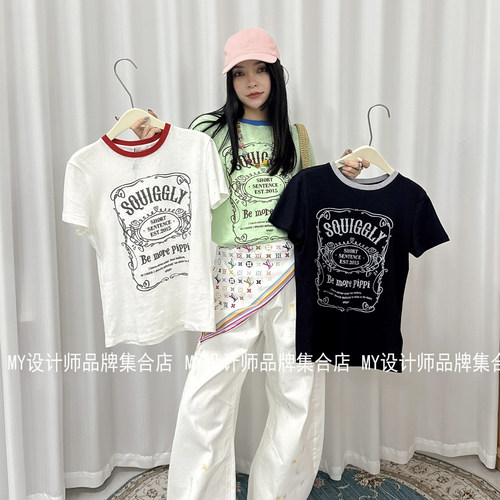 SHORT SENTENCE撞色刺绣短袖T恤26AWTS03-GN32/BL41/WT10——900