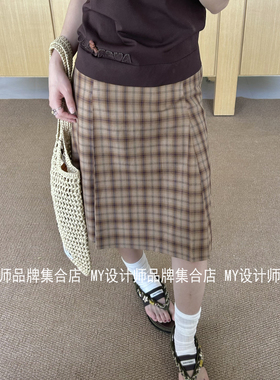 ETHOR 格纹复古百褶半裙ERSS26-072SK——2850