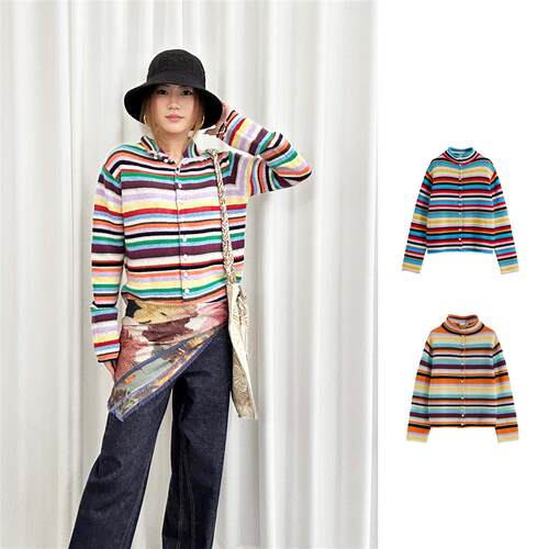 SHORT SeNTence彩色条纹针织衫26AWKW57-SP142/143——2600