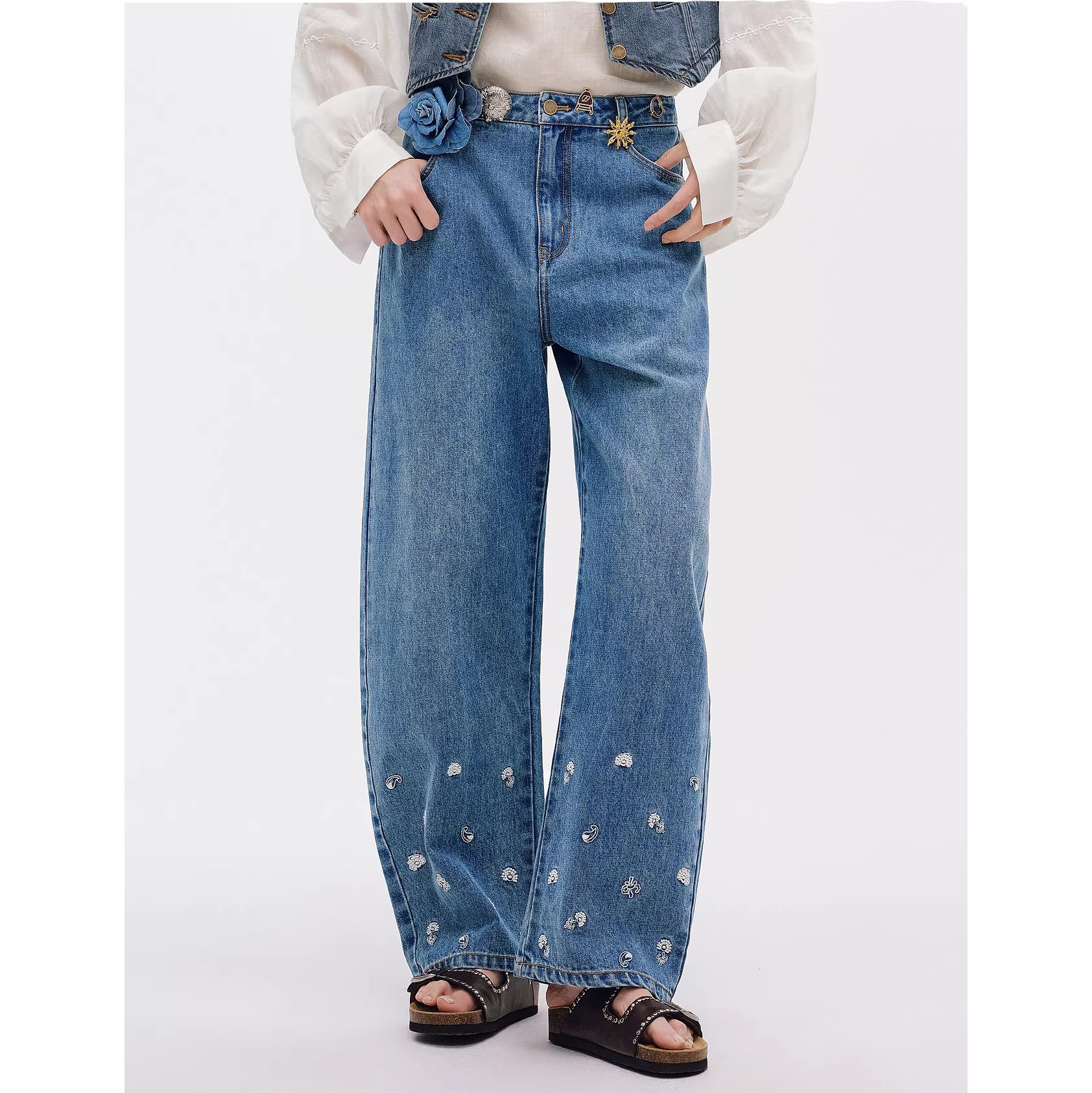 ICE DUST 复古钉珠牛仔裤26年春夏26SSDE35——1680,个性定制/设计服务/DIY,长裤加工定制,淘宝优惠券,粉丝福利购,淘宝优惠卷