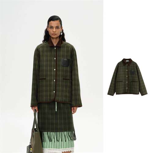 SHORT SeNTence格纹翻领棉外套26AWCT09-CK12——3500