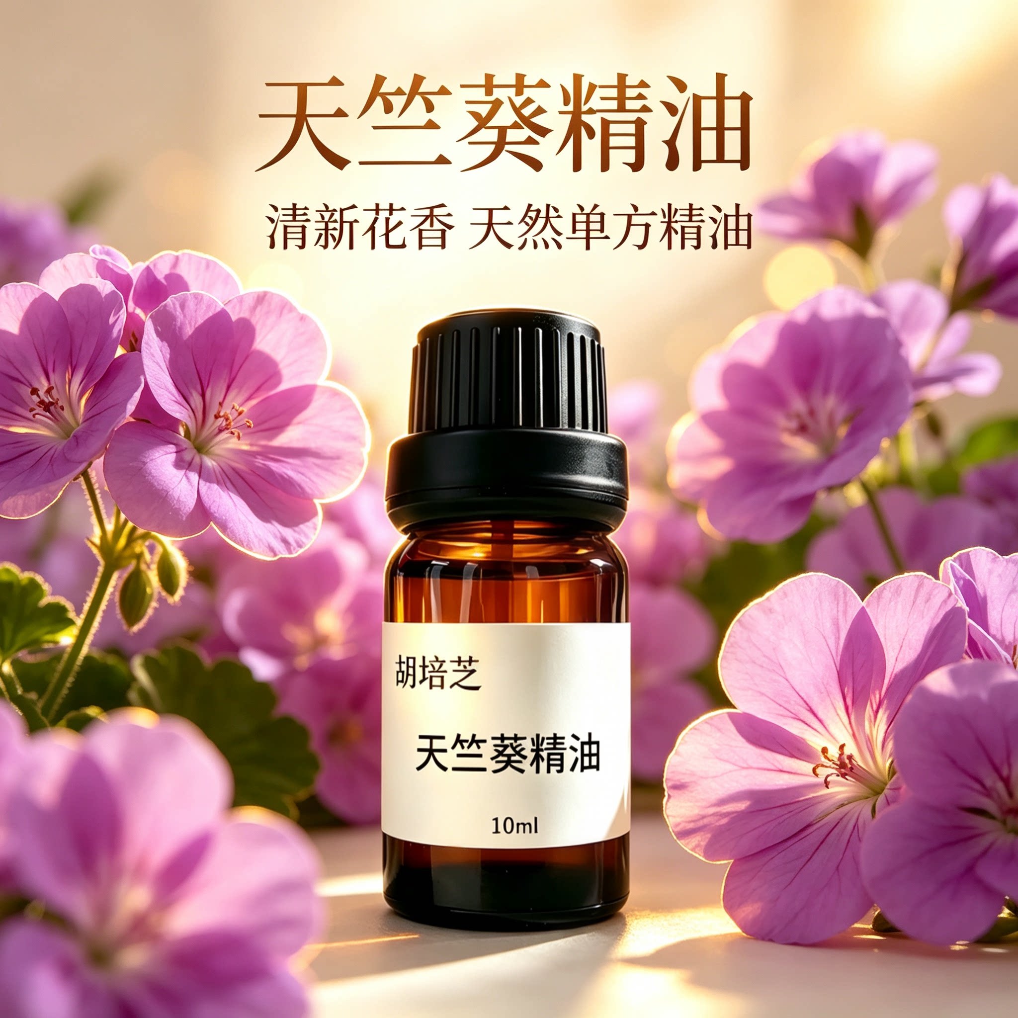 胡培芝天竺葵精油10ml天然单方精油香薰护肤品原料纯100植物精油