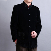 新中装 外套 民族服装 唐装 立领上衣 秋冬 男装 百福龙高档男士 中式