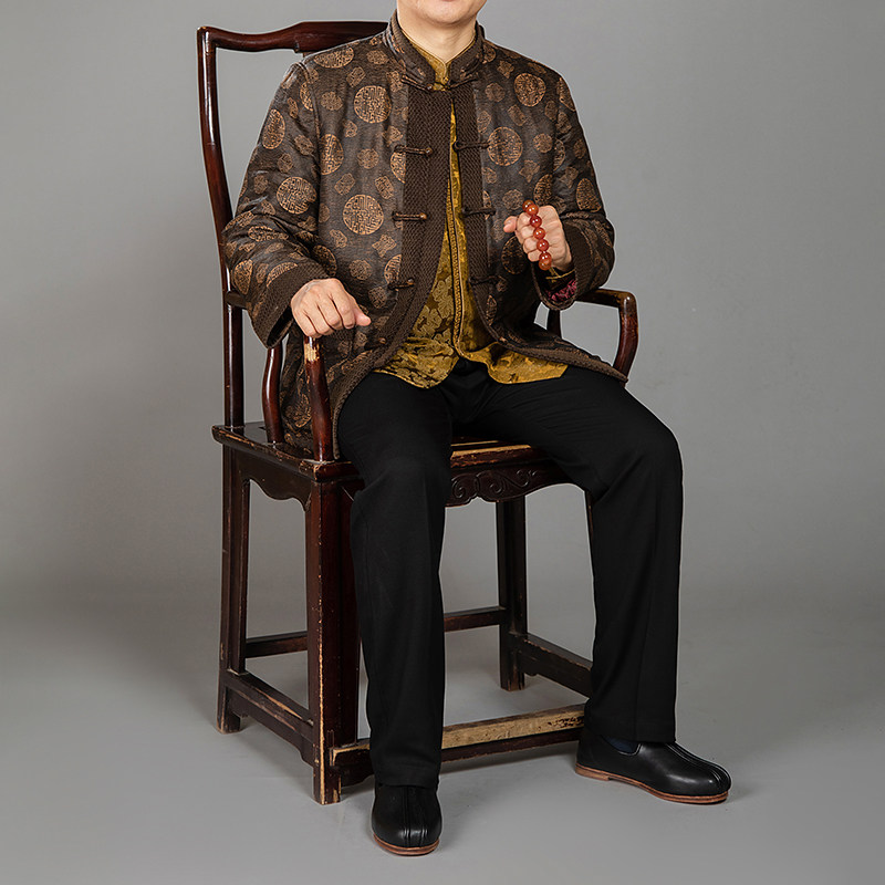 北京百福龙高档香云纱中式休闲棉衣 男士唐装冬季棉袄  爸爸唐装,男装,唐装,淘宝优惠券,粉丝福利购,淘宝优惠卷