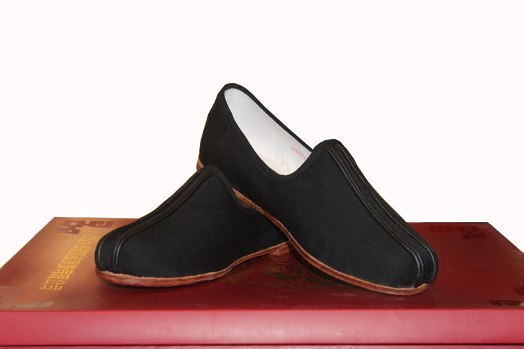 百福龙皮底中式洒鞋 北京男士皮底布面鞋加防滑底