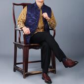 春秋中式 高档桑蚕丝中式 中国风唐装 马甲新款 马甲 唐装