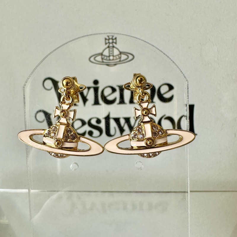 VivienneWestwood珐琅水晶耳环女