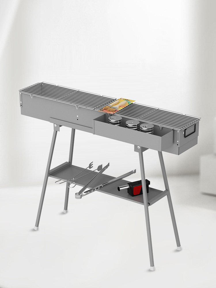 Butterfly Grill Outdoor Household Charcoal Barbecue Grill Large Thickened Outdoor Bbq Rack Full Set