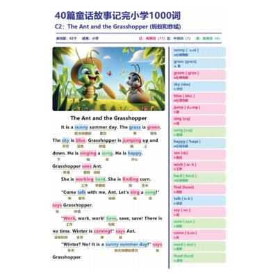 小学童话故事1000词晨读本