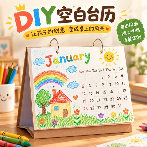2027台历羊年桌面摆件创意简约diy日历商务办公记事打卡台历
