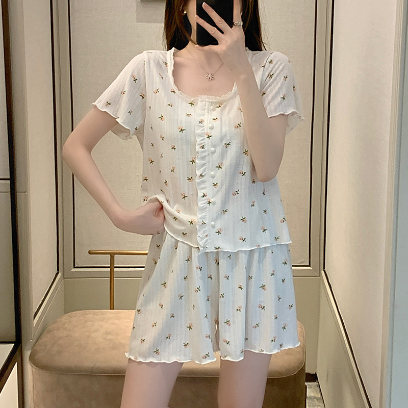 送发带ins风小碎花女款家居服