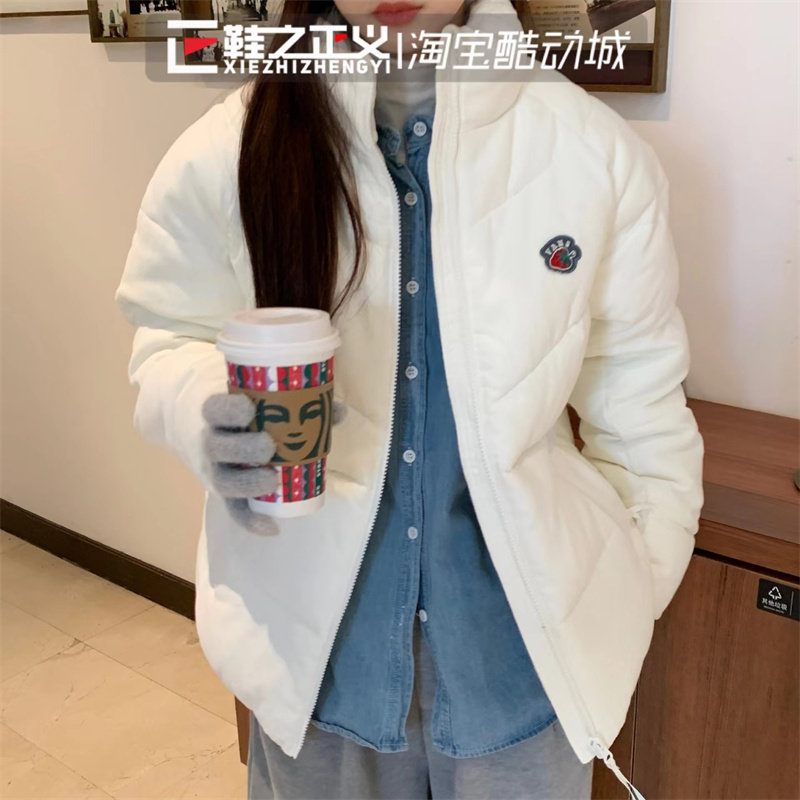 VANS/范斯冬季奶油草莓可爱休闲棉服简约百搭厚外套女VN0A5F6CFS8
