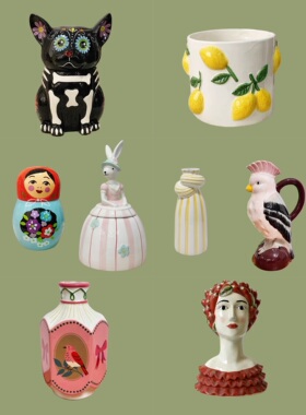 外贸孤品 出口陶瓷花瓶 装饰摆件 置物罐 店铺家居样板房另类装饰