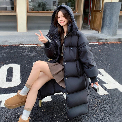 2025新款韩版特大码女装200斤长款过膝石墨烯大被子羽绒服外套231