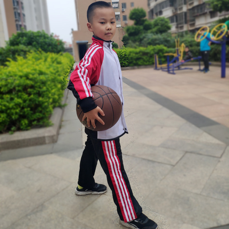 包邮免脱鞋设计儿童全开扣裤出场服长袖篮球服套装可定制图案号码