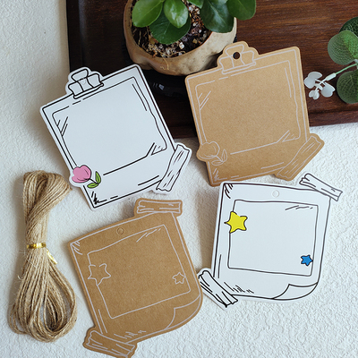 创意文艺便签式样牛皮吊牌书签