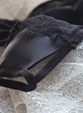 1113意大利黑色 哥特魅影蕾丝高端文胸式诱惑型睡衣夜衣长吊带M/L