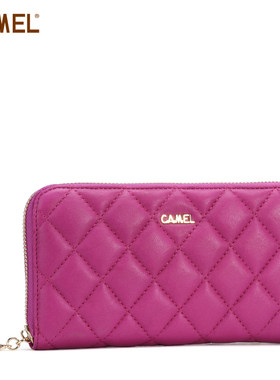 【非卖品】camel骆驼 时尚菱格手包 时尚淑女 羊皮长款钱包WT12