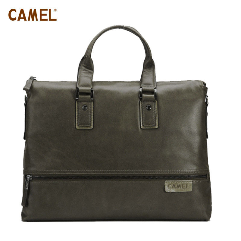 【非卖品】camel骆驼正品牛皮时尚手提包 男包商务公文包 单肩