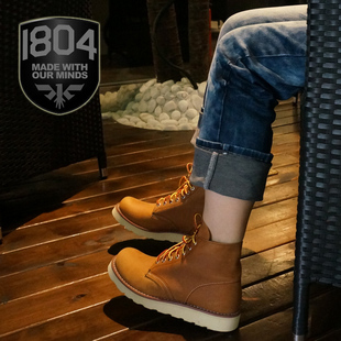 9111户外工装靴耐磨复古头层牛皮靴手工靴马丁靴情侣码