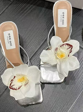 波西米亚度假风仙气花朵鞋扣兰鞋花凉鞋佩饰女海边鞋扣