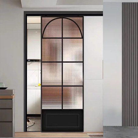 铝合金法式复古门厨房推拉门极窄