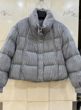 YRF-85071-1 欧货冬装2026款时尚拉链立领满天星烫钻加厚短羽绒服