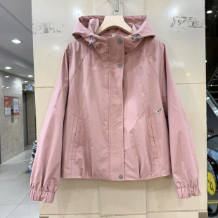 薄款 艾尔菲洋26A 抽绳连帽休闲短装 时尚 冲服衣外套防晒服春 A8036