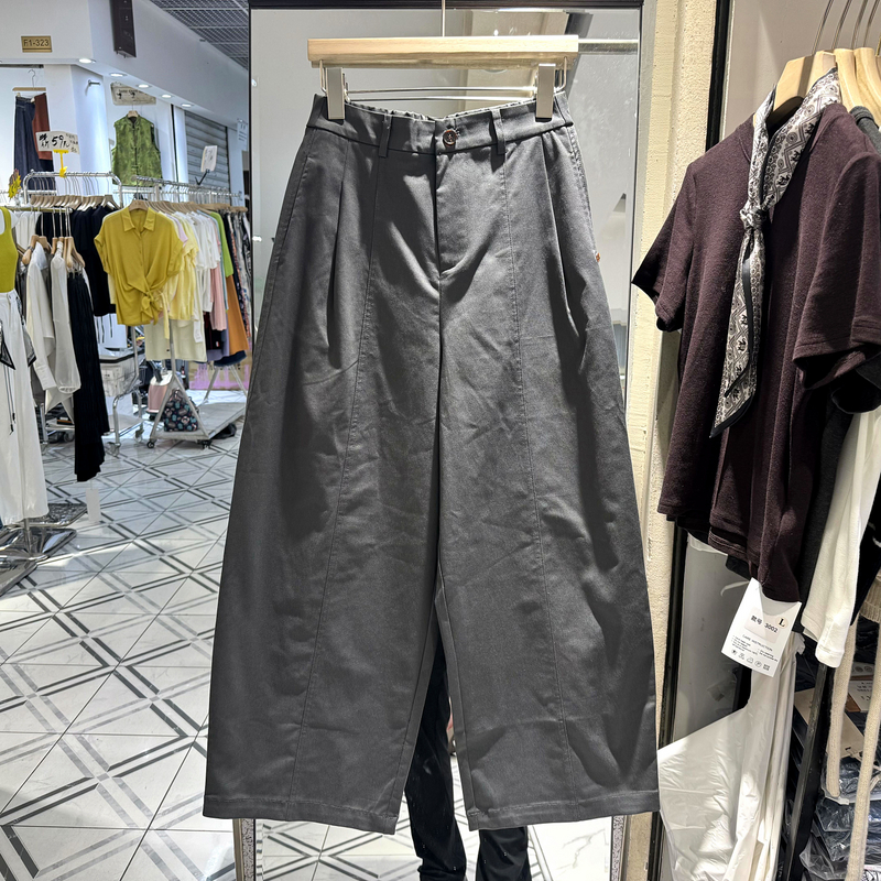 MKRESA K25807 后松紧高腰时尚休闲宽松弯刀裤奶奶裤女裤欧货秋装