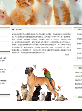 b36蓝色版爱宠之家网站模板宠物网站HTML模板源码