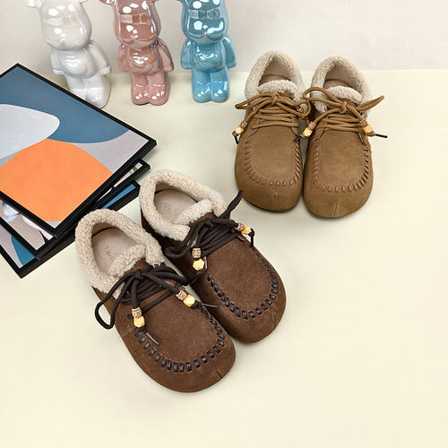 厚底编织系带时尚真皮勃肯鞋女