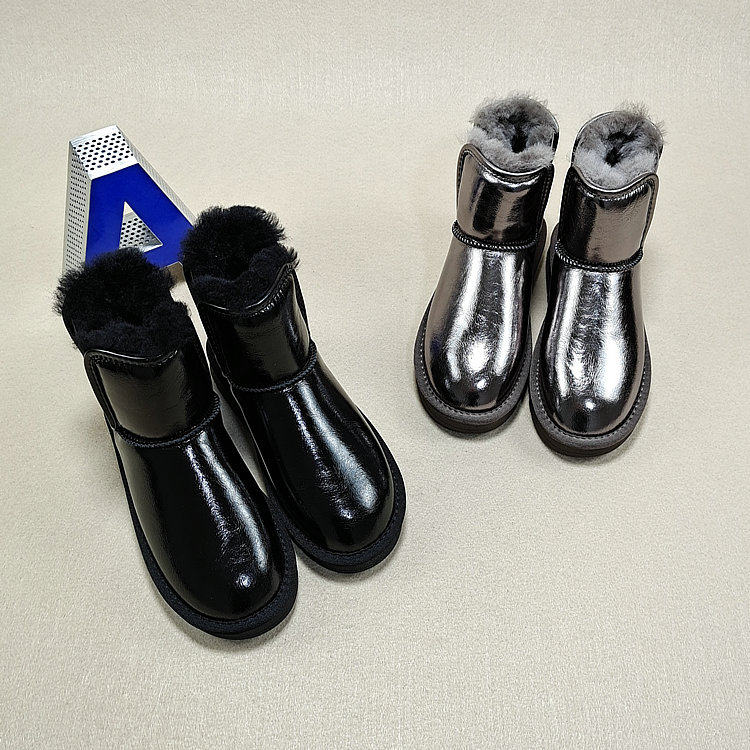 2025新款圆头平底加绒加厚保暖棉靴女百搭舒适冬季真皮短筒雪地靴,女鞋,时尚雪地靴,淘宝优惠券,粉丝福利购,淘宝优惠卷