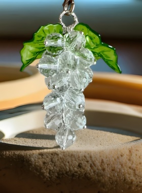 21颗冰透k9华子5A本色水晶浅绿色葡萄串手机挂件饱满翻包挂件车挂