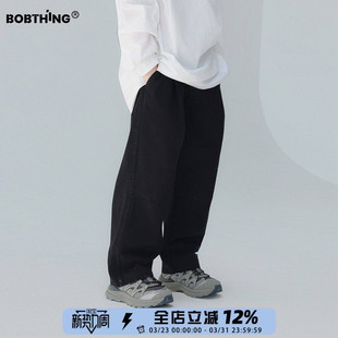 男童PP口袋设计简约长裤百搭黑色裤子儿童春秋休闲裤中大童棉布裤