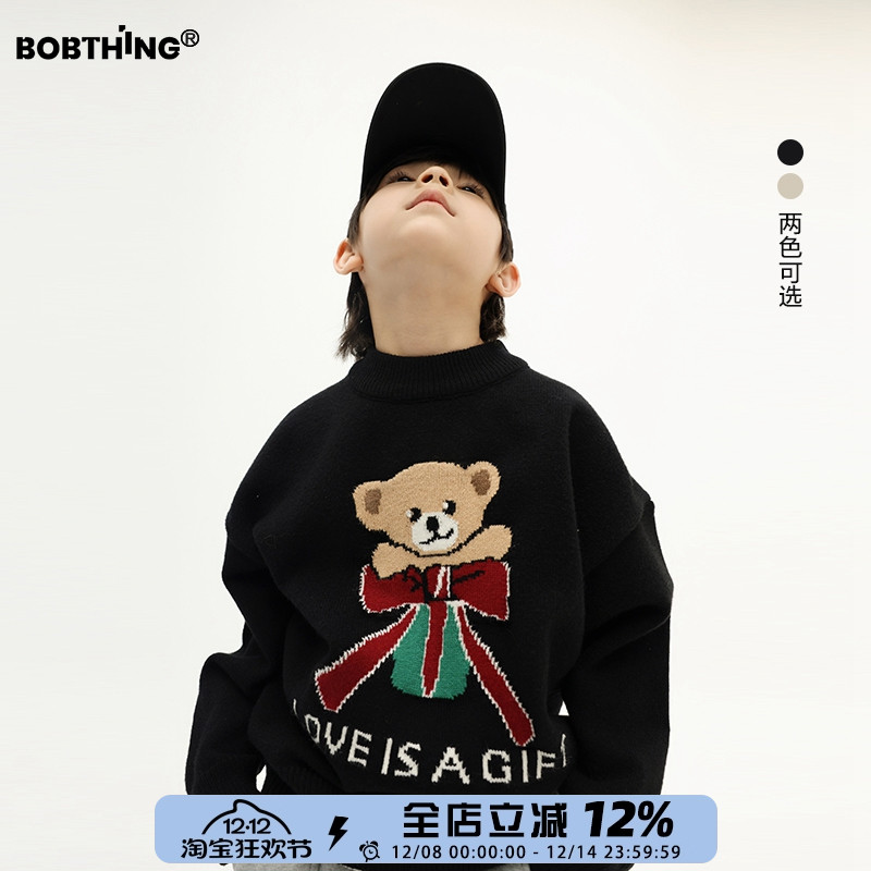 儿童卡通圆领毛衣男童加厚打底衫