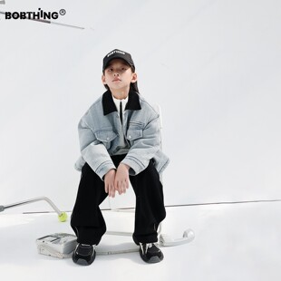 男童冬装黑翻领条绒棉衣2025新款儿童加厚夹棉外套棉服潮童装棉袄