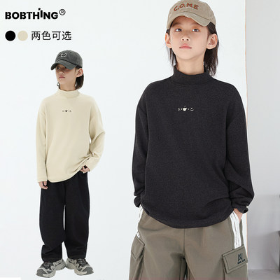 男童双面绒打底衫半高领T恤加厚