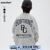 背后大字母男童春秋款 棉体恤 儿童百搭上衣潮牌童装 T恤长袖 打底衫