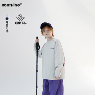 上衣潮童装 儿童撞色明线运动风长袖 202新款 男童秋装 T恤春秋打底衫