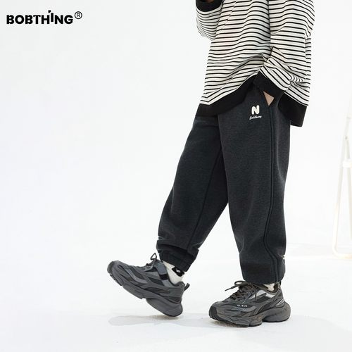 男童冬季一体绒运动裤缩口卫裤潮