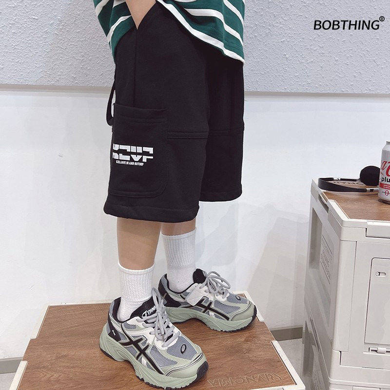 儿童夏季拼接运动中裤日系男童百搭针织短裤潮童装休闲裤五分裤子