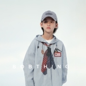 中大童学院风上衣连帽衫 儿童领带工牌印花衬衫 潮 2026新款 男童春装