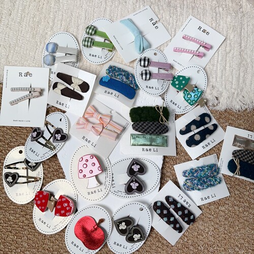 现货rae国内品牌儿童纯手工发饰宝宝鸭嘴夹拜拜夹发绳