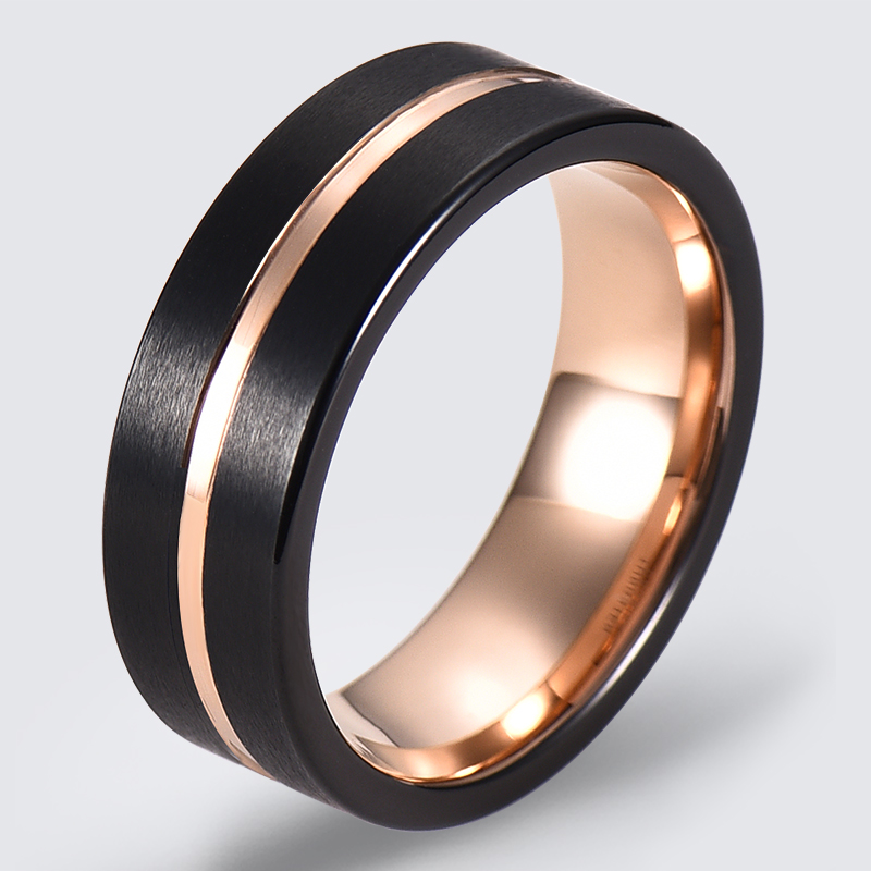 黑色个性简约钨金戒指日韩版潮男